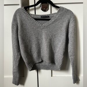 Brandy Melville Grey Cable Knit + V Neck Sweaters